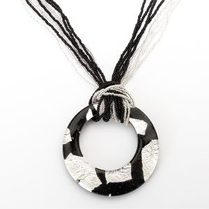 14K Di Murano choker pendant beaded necklace multi-strand Murano Made in Italy